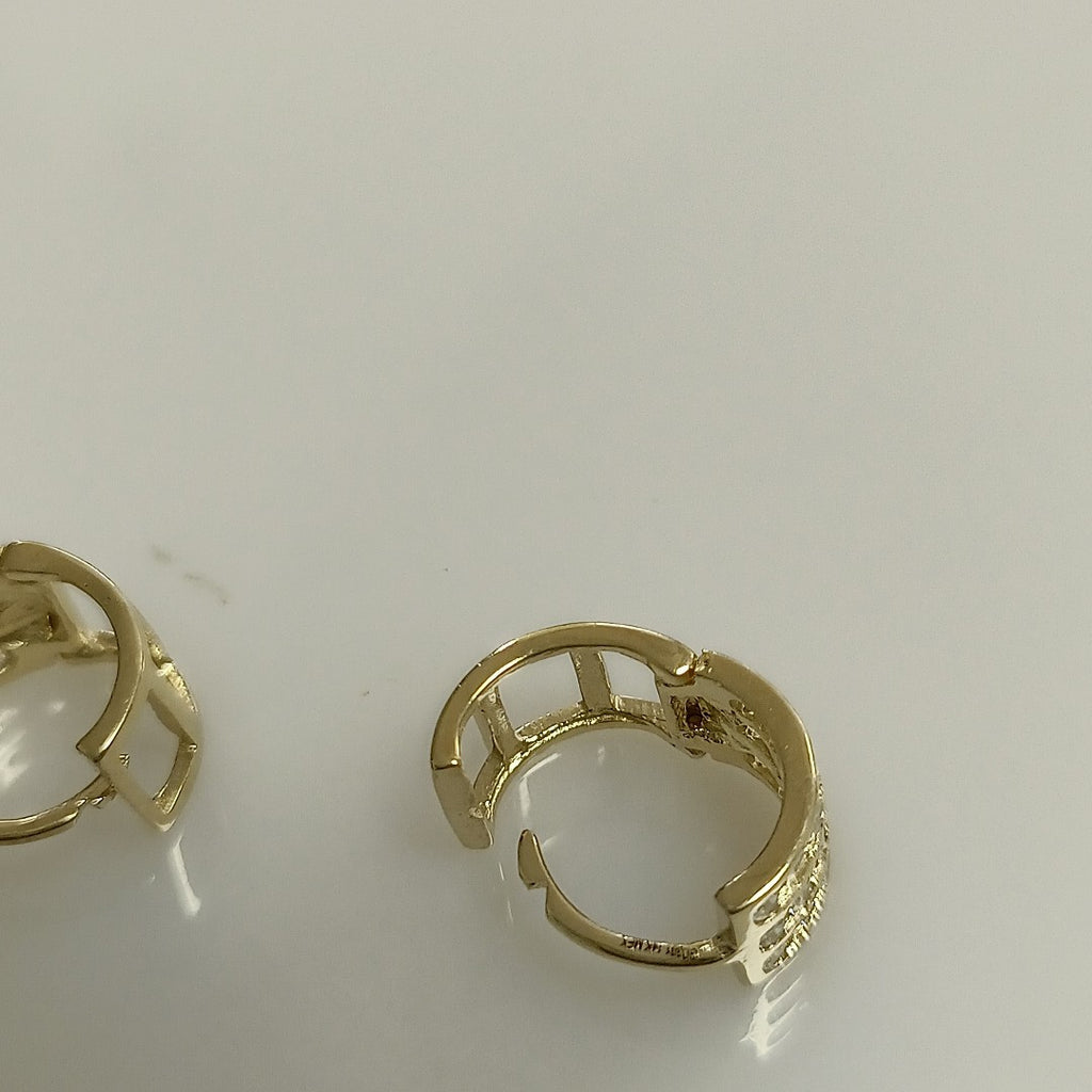 ARETES HUGGIES C CIRCONIA 14K 2.2 GR (NUEVO)
