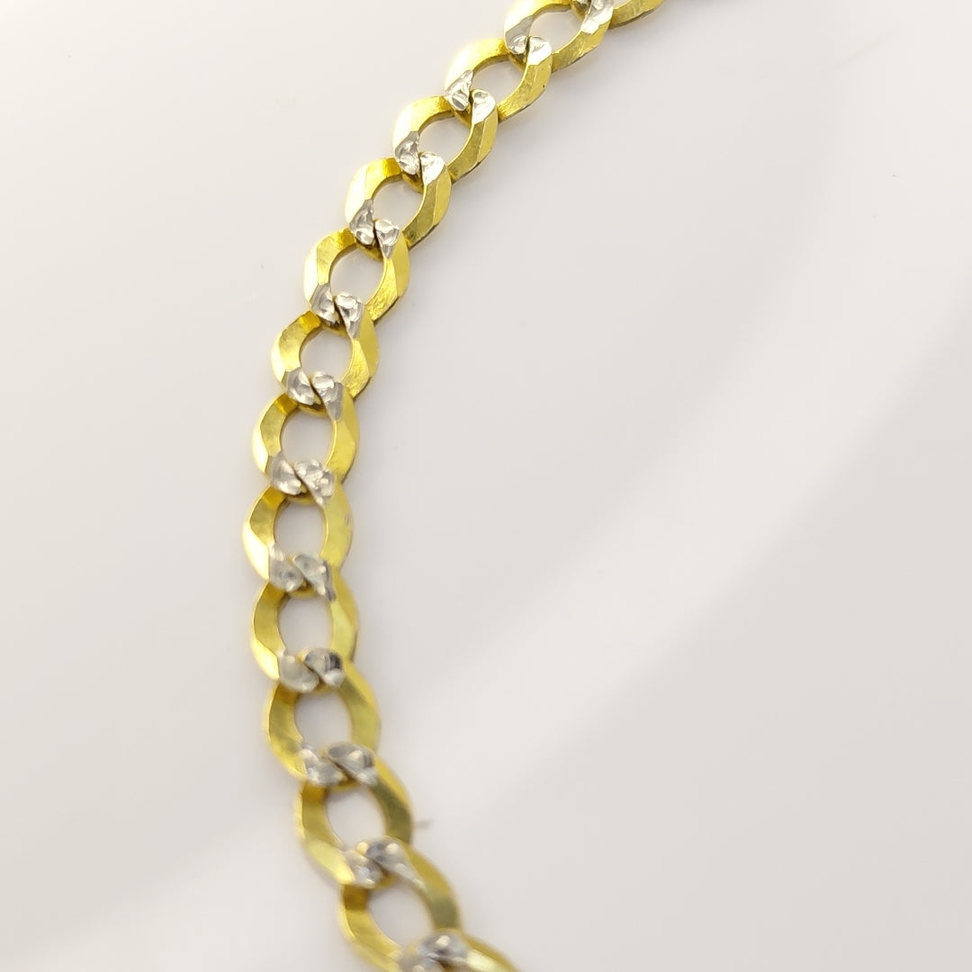 PULSERAS BARBADA DIAMANTADA ORO 14K 21 CM 3.6 GR (NUEVO)
