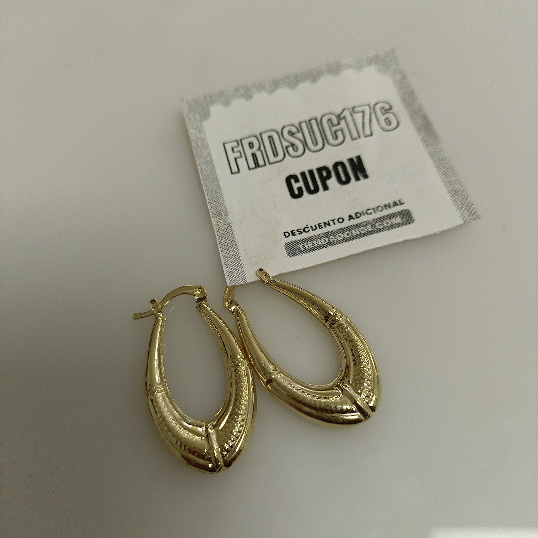 ARETES ARRACADAS ESTRIADAS 14K 2.6 GR (NUEVO)