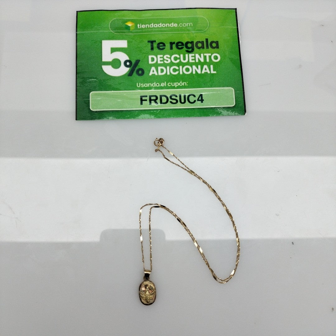 CADENA, MEDALLA RELIGIOSA ORO 14 K 1.6 GRMS (SEMINUEVO)
