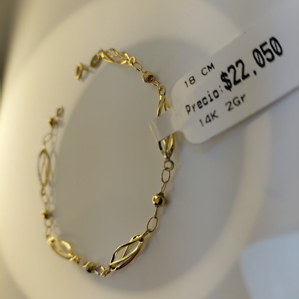 PULSERA ESPECIAL 14K 18 CM 2 GR (NUEVO)