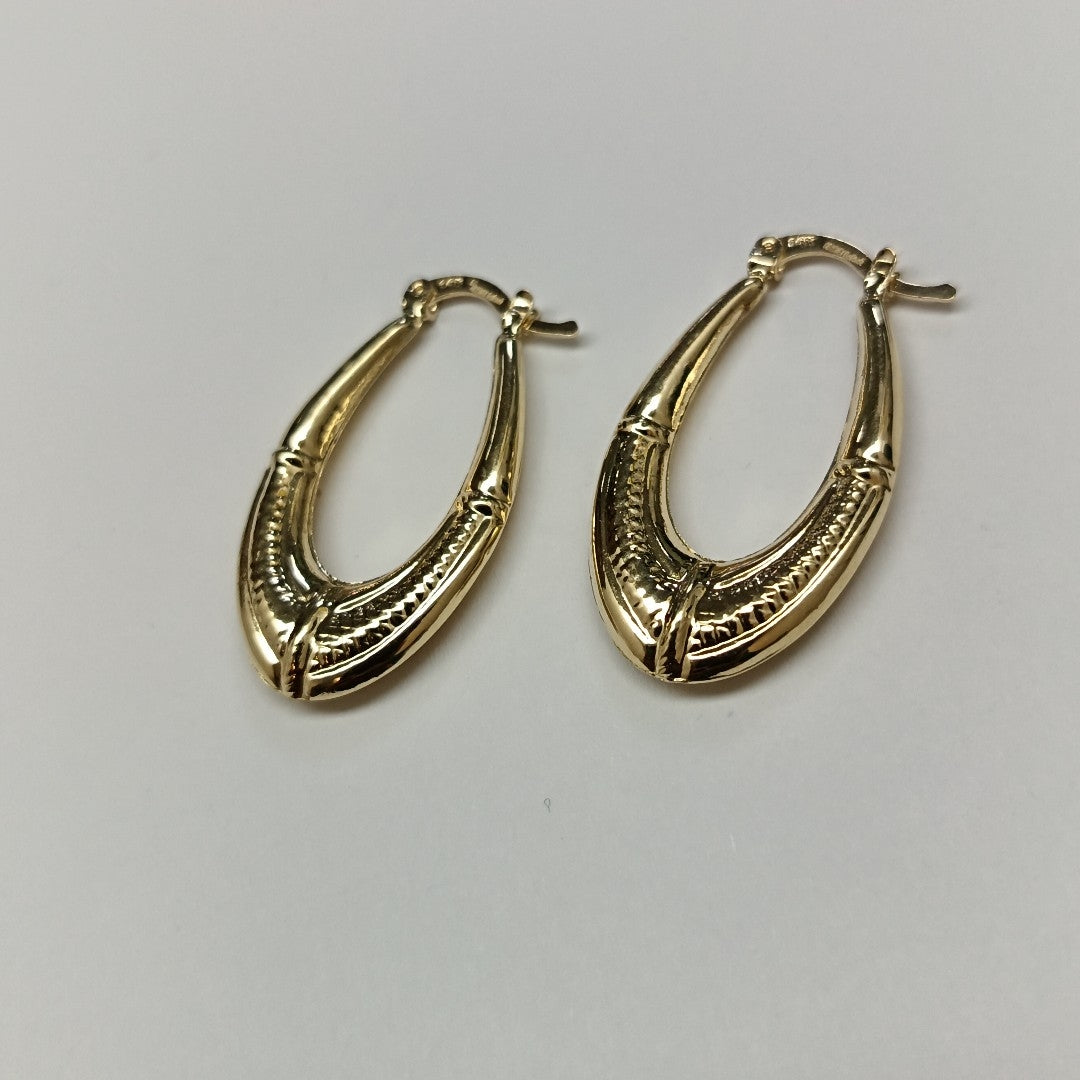 ARETES ARRACADAS ESTRIADAS 14K 2.6 GR (NUEVO)