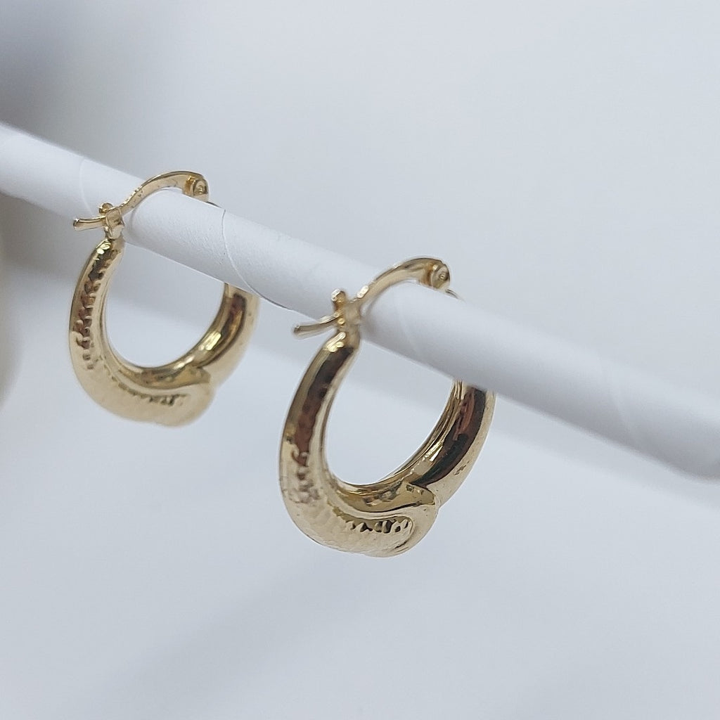 ARETES ARRACADAS ENTRELAZADAS 14K 2.5 GR (NUEVO)