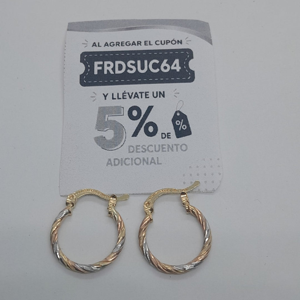 ARETES ARRACADAS COMBINADAS 14K 2 GR (NUEVO)