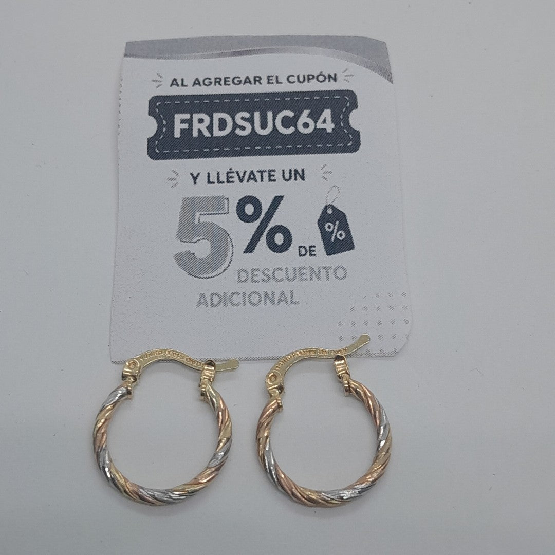 ARETES ARRACADAS COMBINADAS 14K 2 GR (NUEVO)