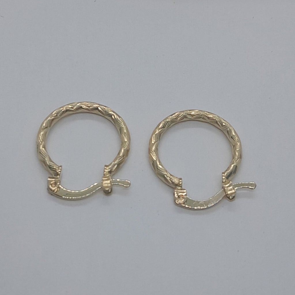 ARETES ARRACADAS TRENZADAS 14K 18 1.6 GR (NUEVO)