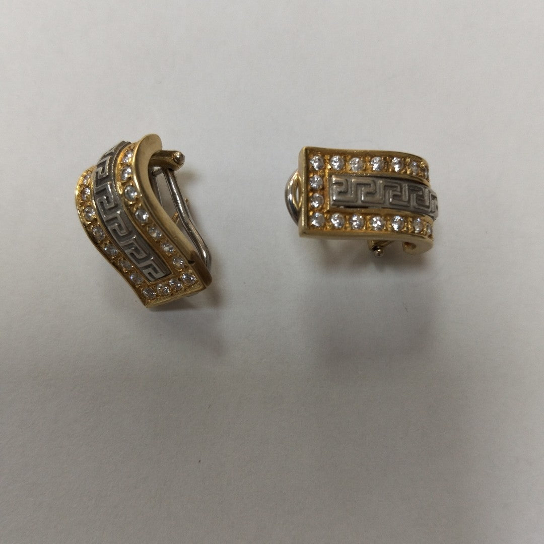 ARETES PAR ORO, ORO COMBINADO 14 K 7.7 GRMS (SEMINUEVO)