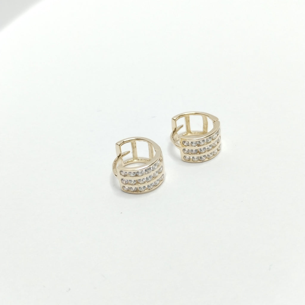 ARETES HUGGIES C CIRCONIA 14K 2.1 GR (NUEVO)