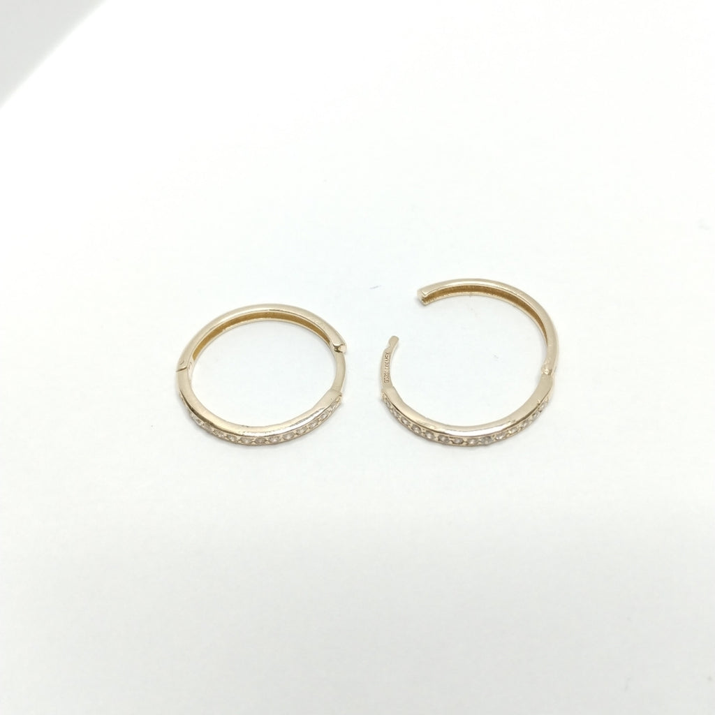 ARETES ARRACADAS C CIRCONIAS 14K 1.8 GR (NUEVO)