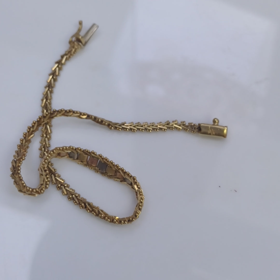 PULSERA ORO COMBINADO 14 K 6.9 GRMS (SEMINUEVO)