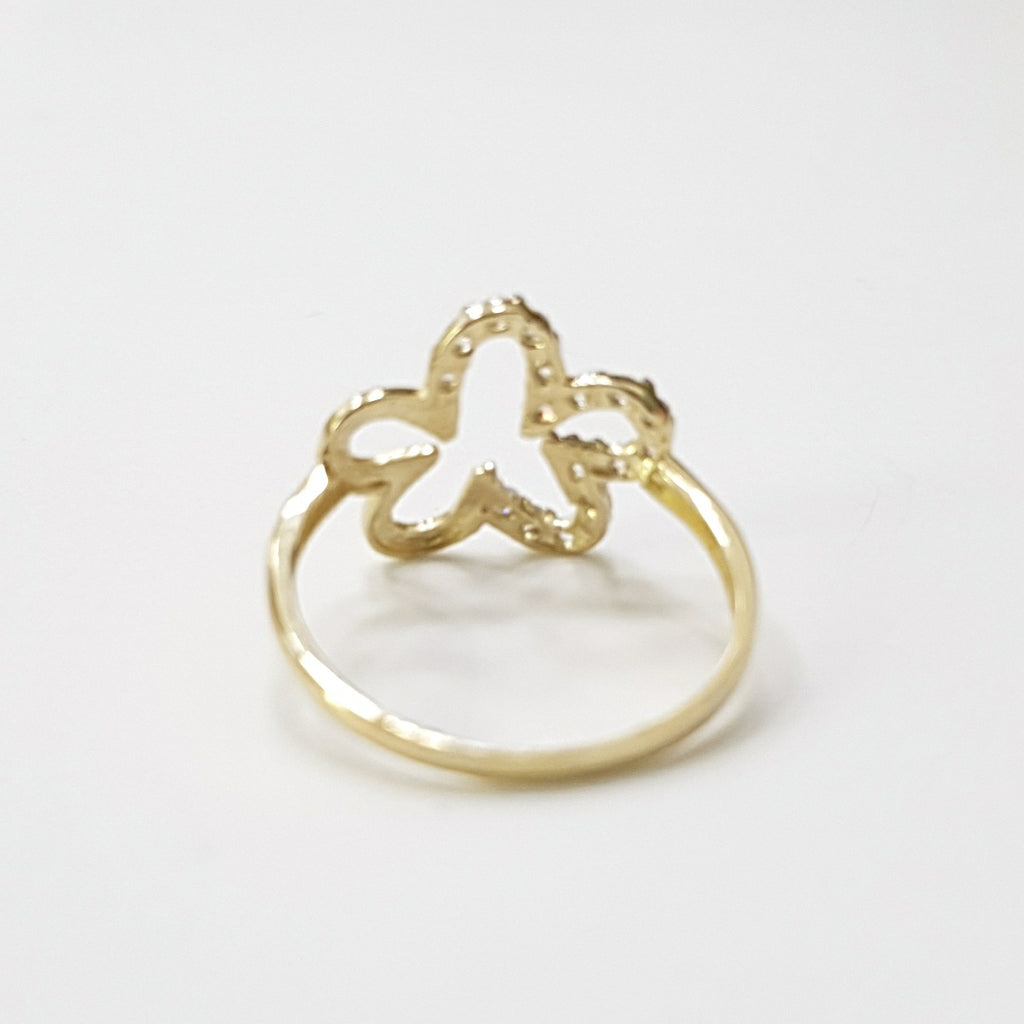 ANILLOS FIG FLOR CON CIRCONIAS 14K TALLA 7 1.4 GR (NUEVO)