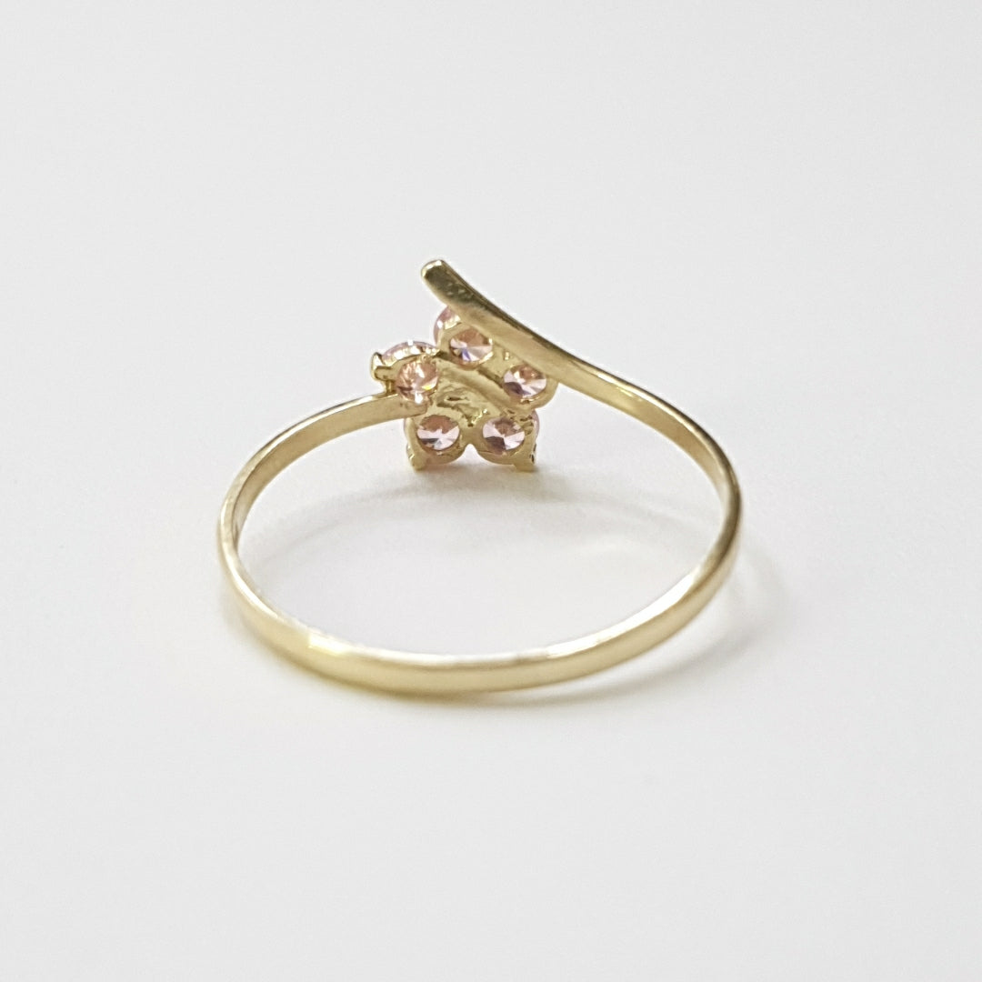 ANILLOS FIG FLOR PIEDRAS COL 14K TALLA 7 1 GR (NUEVO)