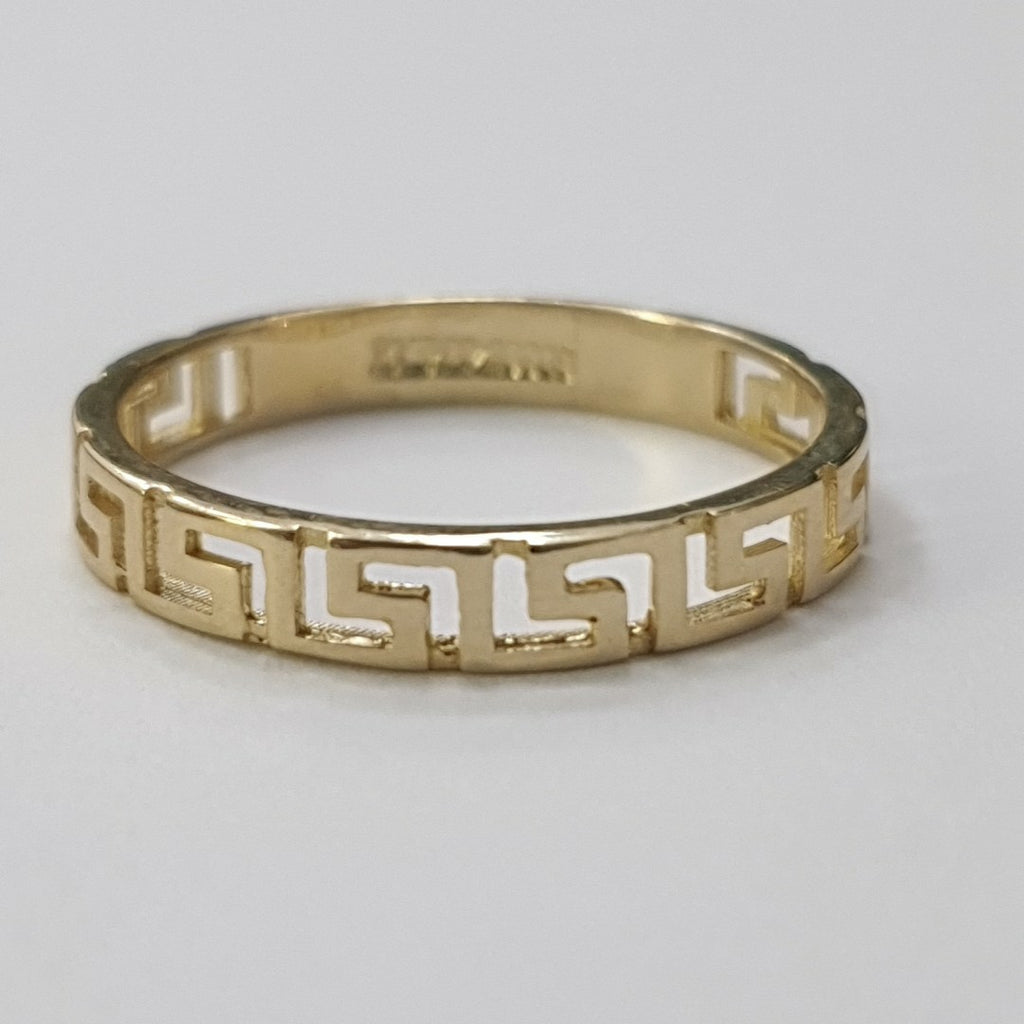 ANILLO ARGOLLA C GRECAS 14K 7 TALLA 1.5 GR (NUEVO)