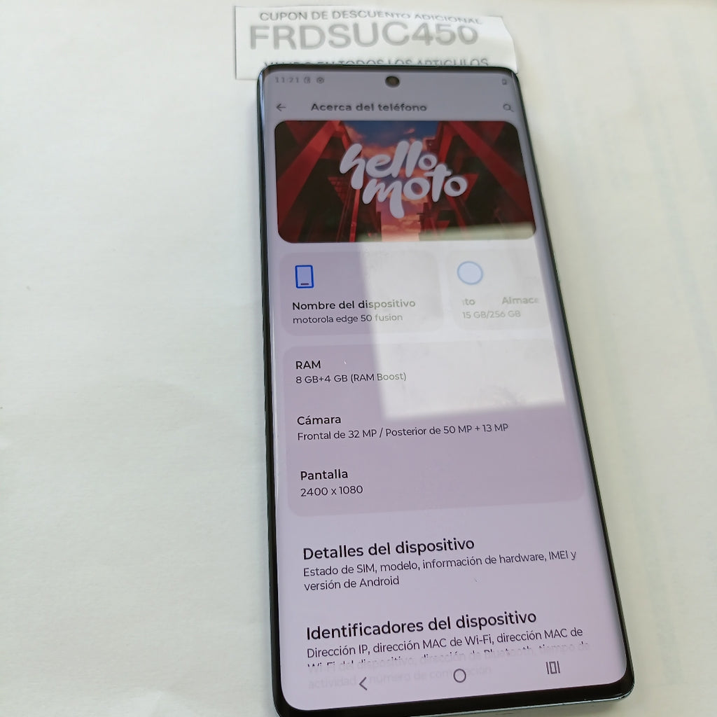 CELULAR MOTOROLA EDGE 50 FUSION XT2429-1 256 GB 8 GB RAM (SEMINUEVO)