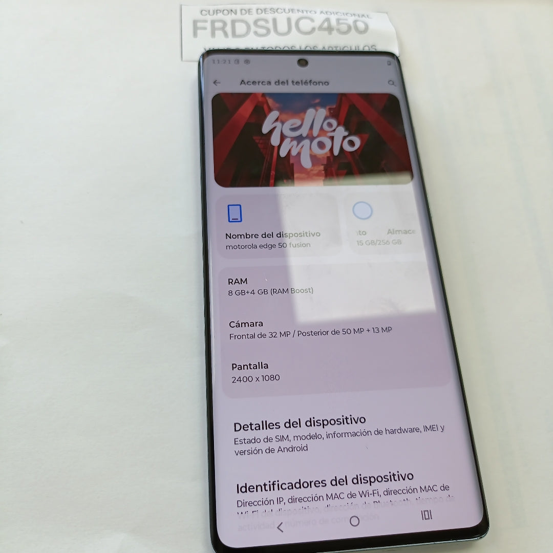 CELULAR MOTOROLA EDGE 50 FUSION XT2429-1 256 GB 8 GB RAM (SEMINUEVO)