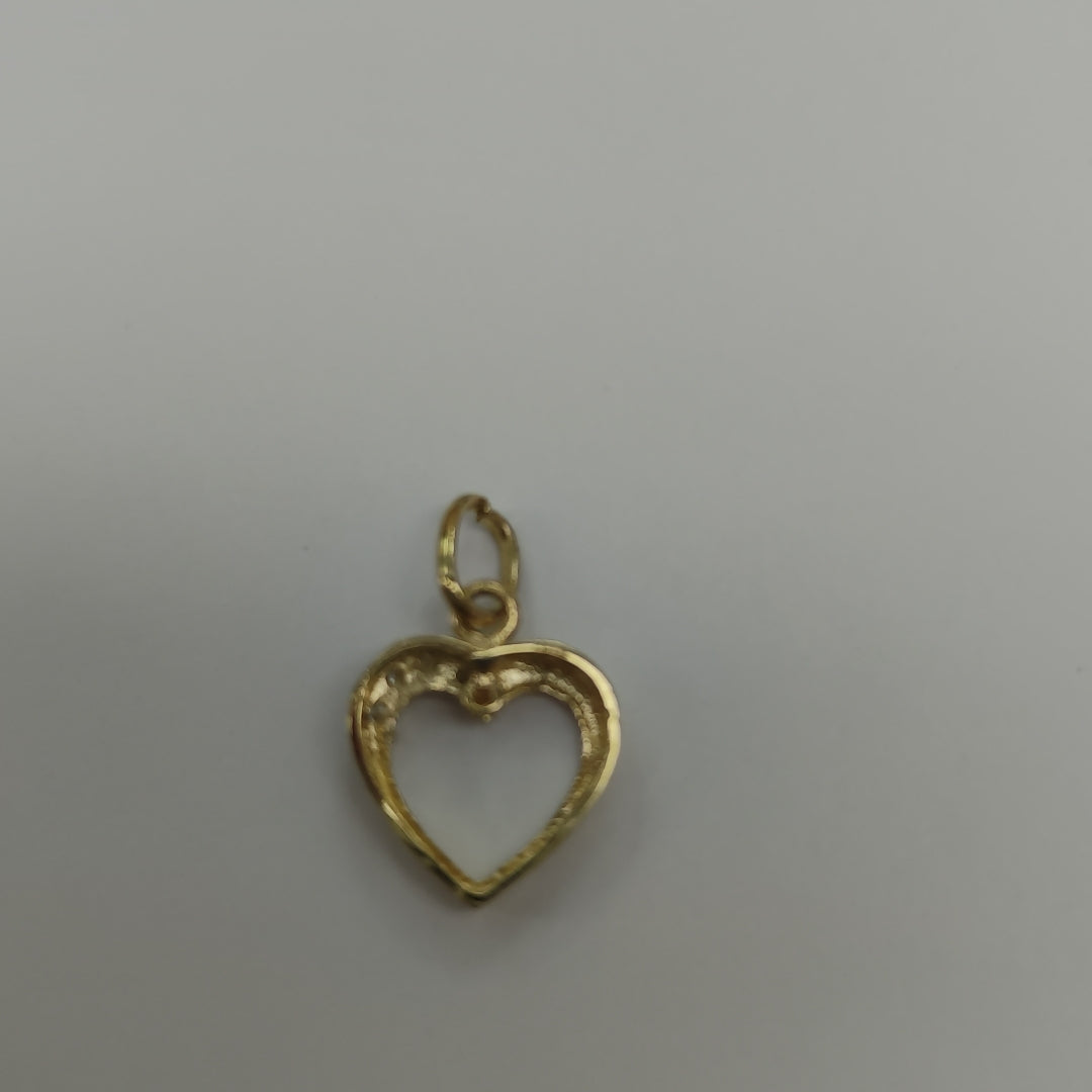 DIJE CORAZON CON CIRCONIAS 14K 1.4 GR (NUEVO)