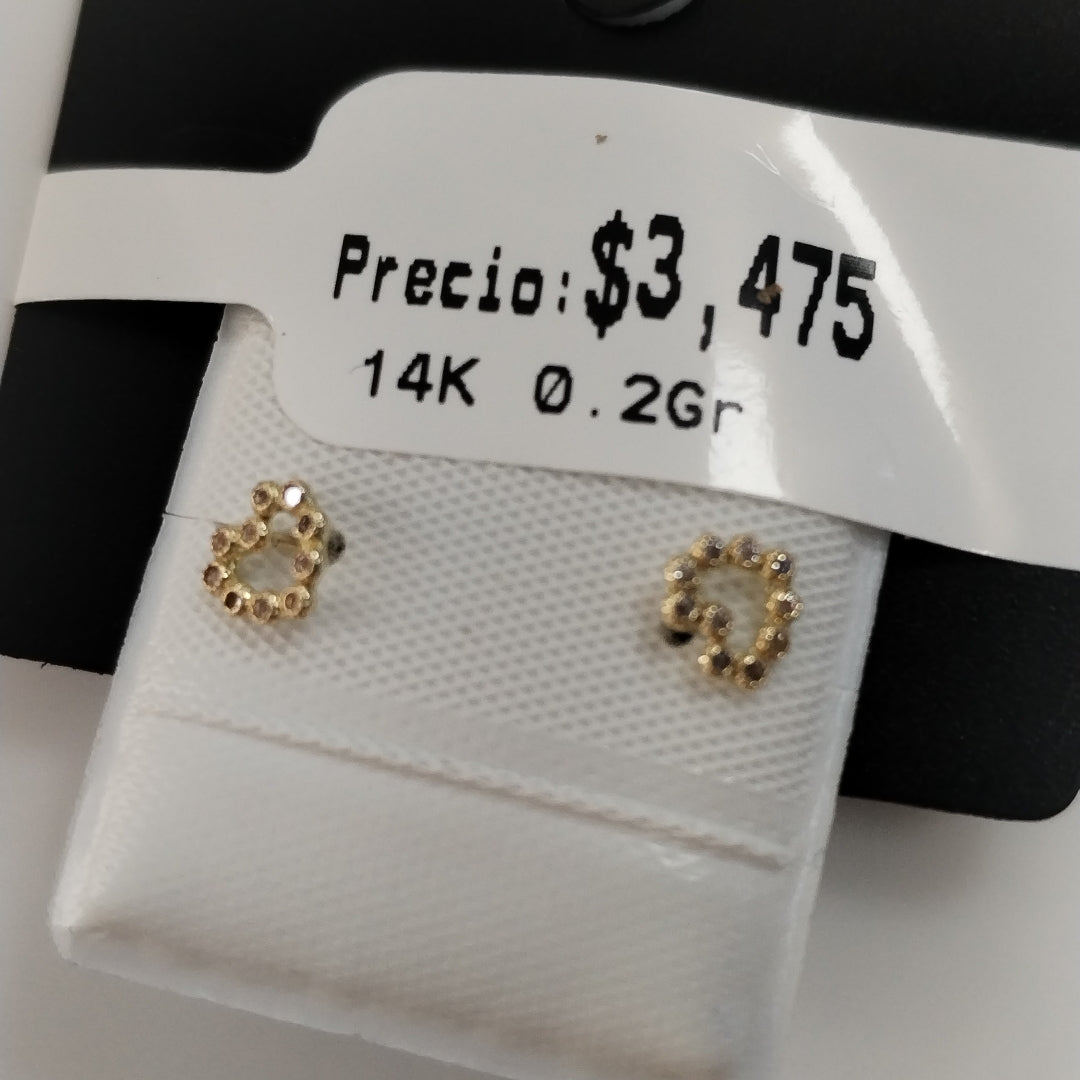 BROQUELES BROQUEL FIG CORAZON 14K 0.23 GR (NUEVO)