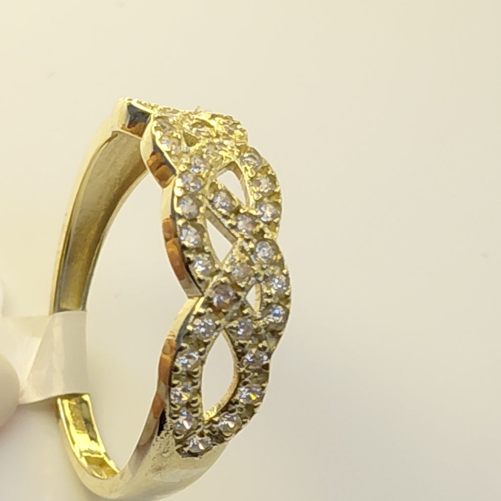 ANILLOS CON CIRCONIAS 14K TALLA 7 0.8 GR (NUEVO)