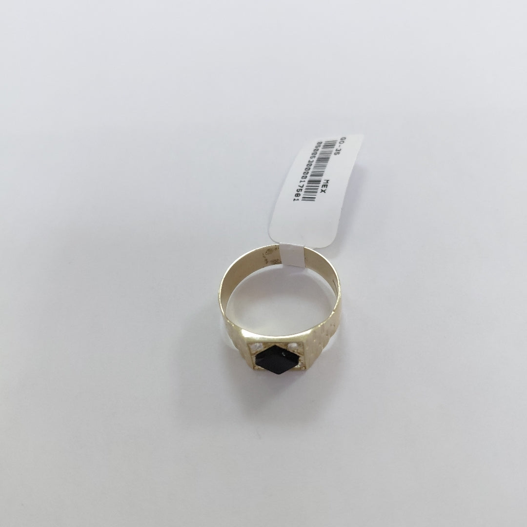 ANILLOS CON ONIX Y CIRCONIAS 14K TALLA 11.5 4.6 GR (NUEVO)