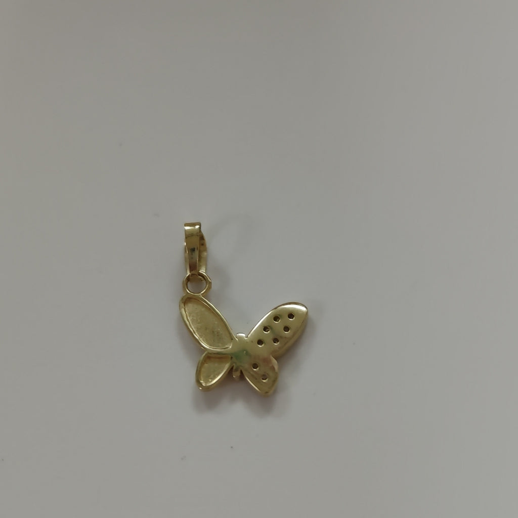 DIJE MARIPOSA CON CIRCONIAS 10K 1 GR (NUEVO)