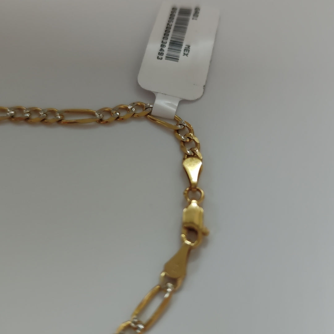 PULSERA 3X1 DIAMANTADA 14K 18 CM 4.4 GR (NUEVO)