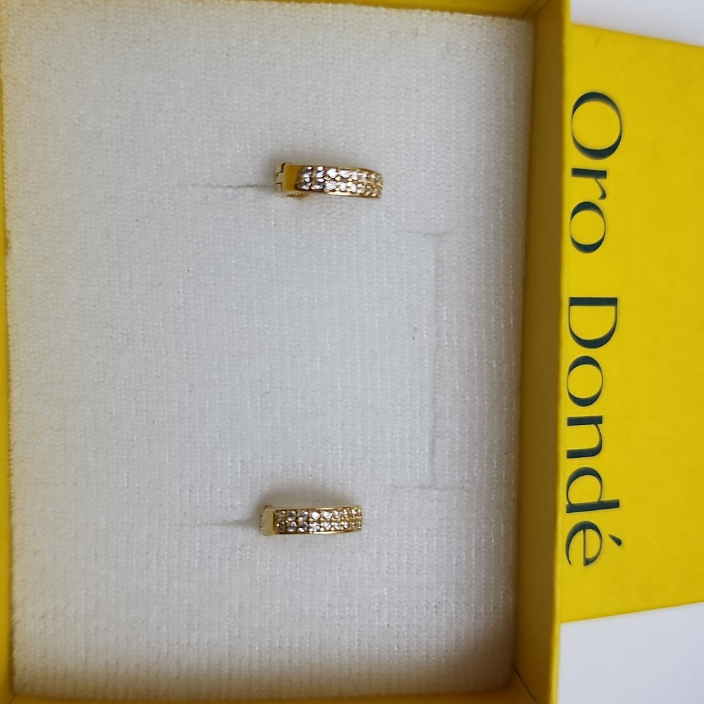 ARETES HUGGIES C CIRCONIA 14K 2.1 GR (NUEVO)