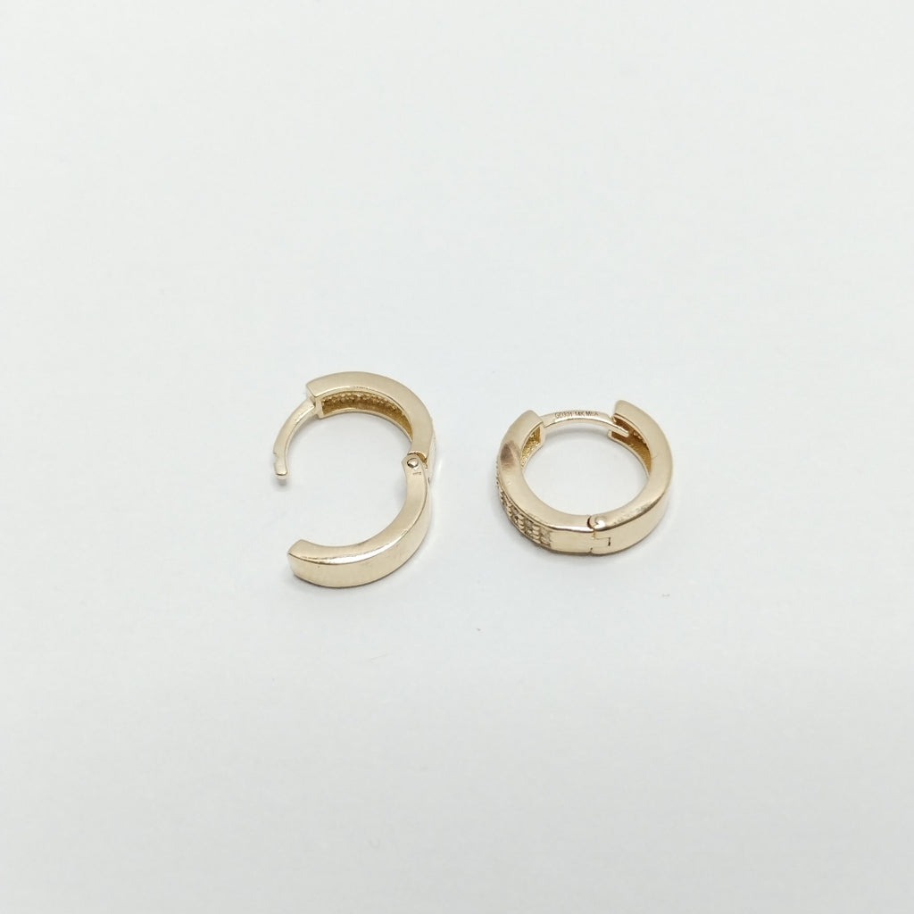 ARETES HUGGIES C CIRCONIA 14K 2.1 GR (NUEVO)