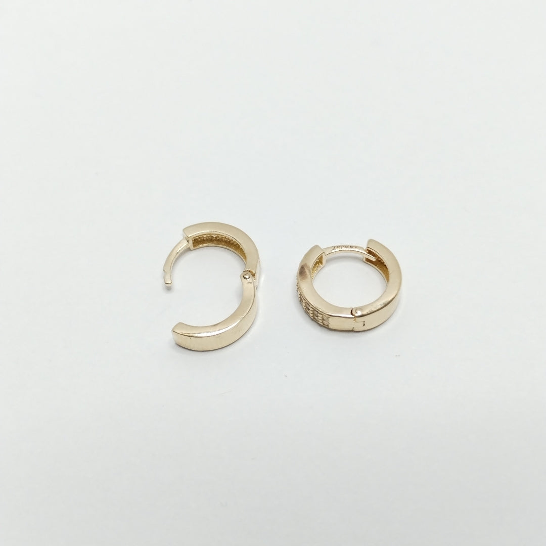 ARETES HUGGIES C CIRCONIA 14K 2.1 GR (NUEVO)