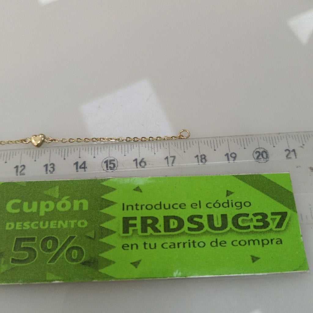 PULSERA TEJIDO ESPECIAL CON CORAZONES 14K 18 CM 1.7 GR (NUEVO)