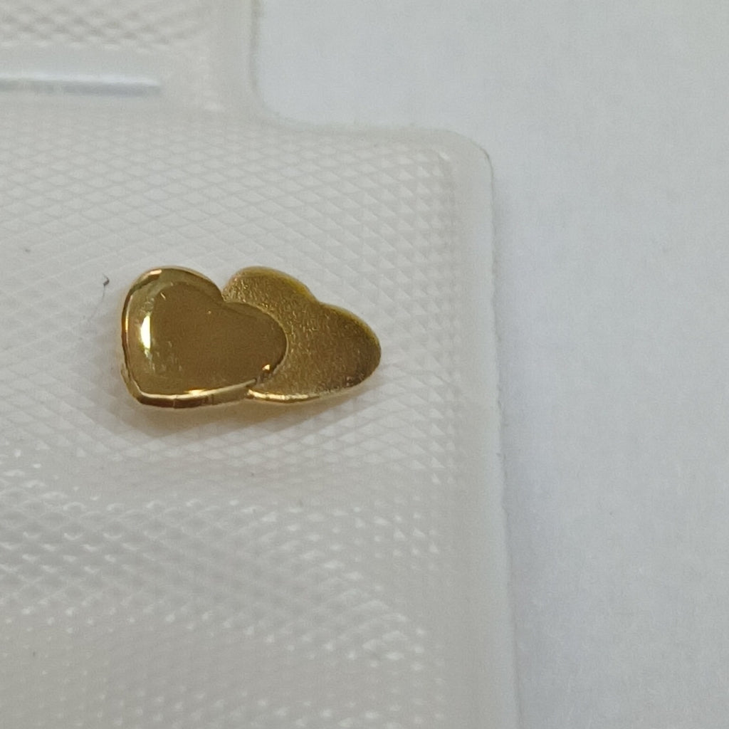 BROQUELES BROQUEL CORAZON DOBLE 14K 0.2171 GR (NUEVO)