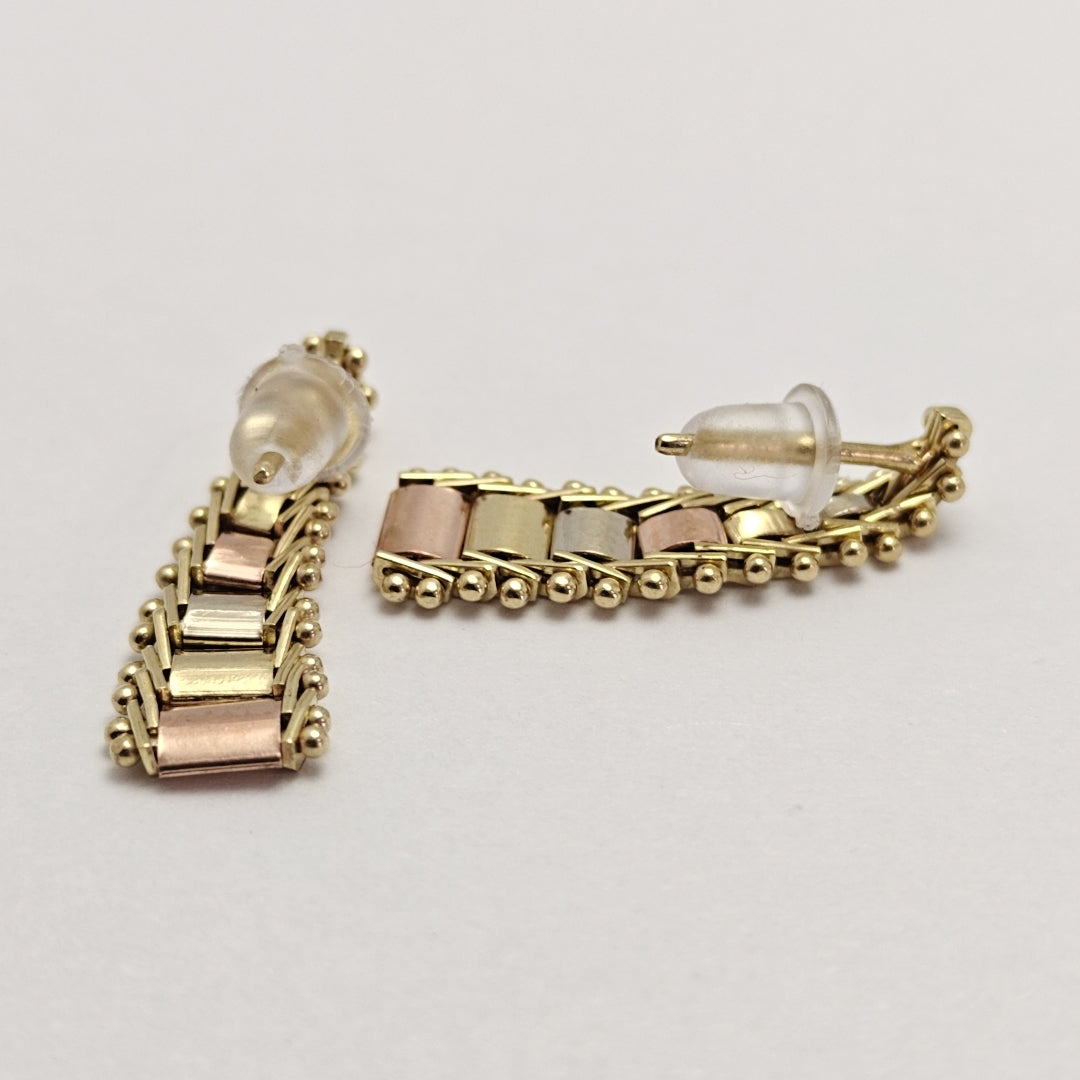 BROQUELES PAR ORO COMBINADO 14 K 2,40 GRMS (SEMINUEVO)