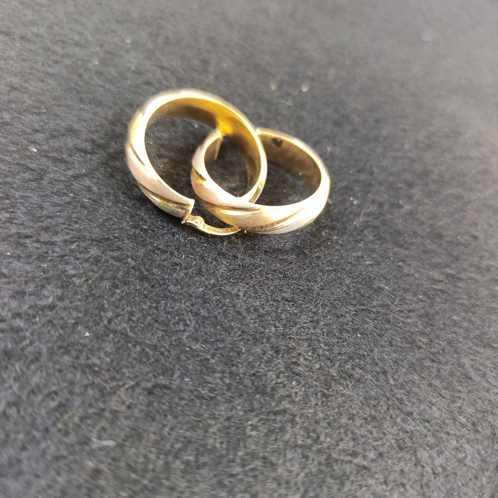 ARRACADAS PAR ORO COMBINADO 14 K 2,80 GRMS (SEMINUEVO)
