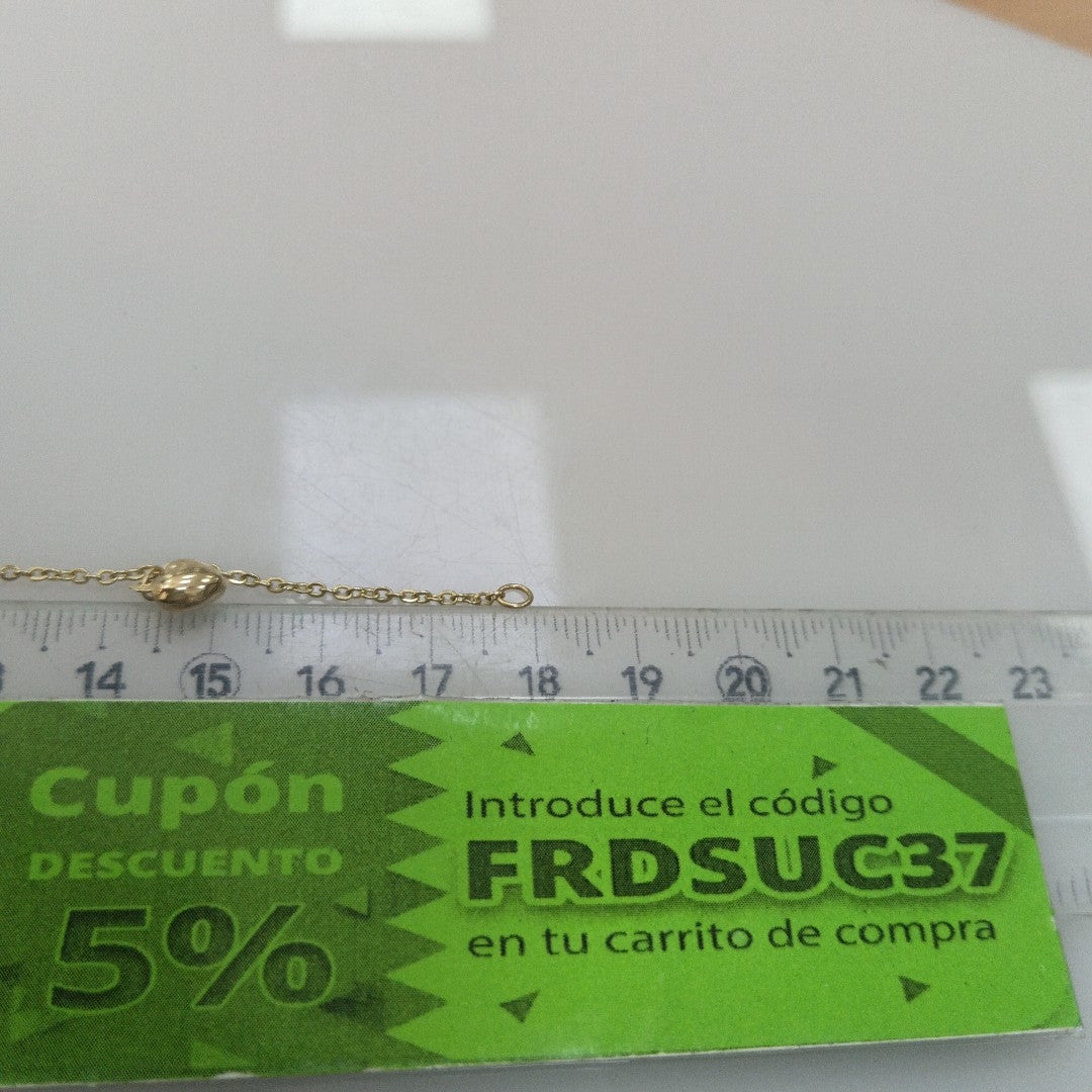 PULSERA ESP CON FIG CORAZONES 14K 18 CM 1.8 GR (NUEVO)