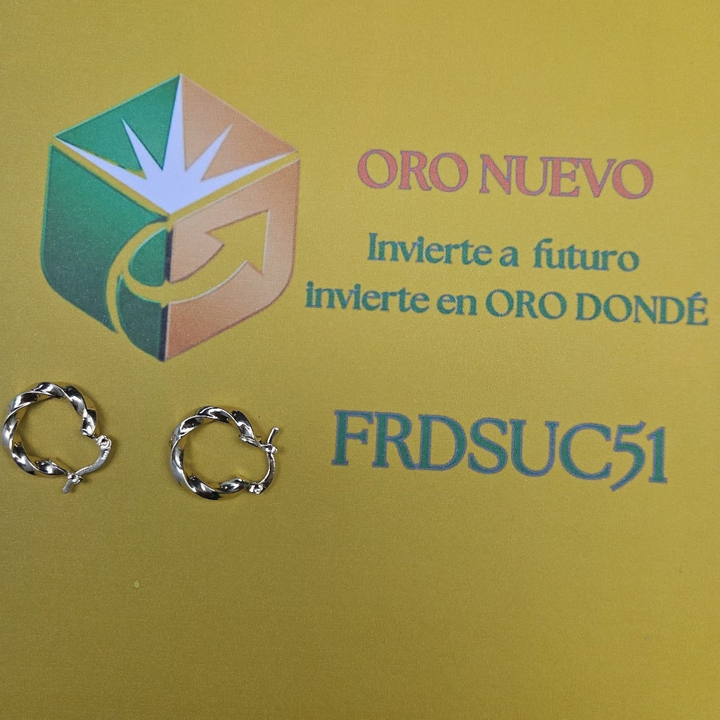 ARETES ARRACADA TORZAL 14K 1.9 GR (NUEVO)