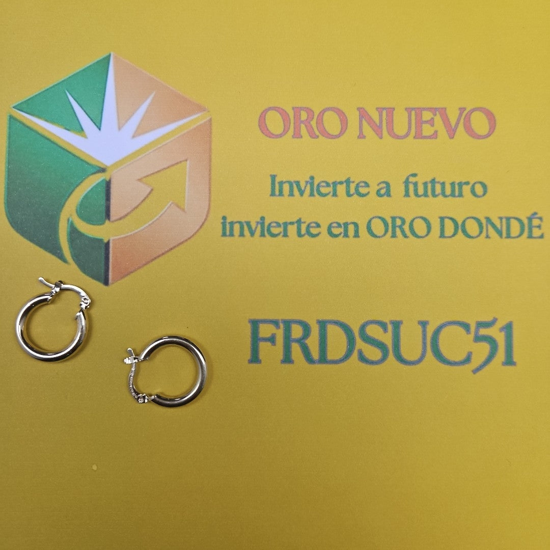 ARETES TEJIDO ARRACADAS LISAS 14K 1.6 GR (NUEVO)