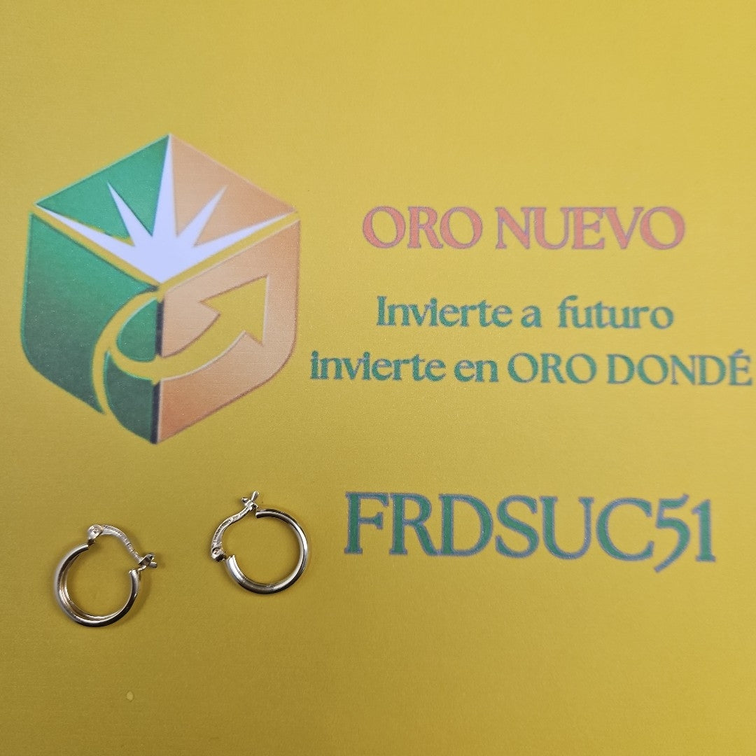 ARETES TEJIDO ARRACADAS LISAS 14K 2.2 GR (NUEVO)