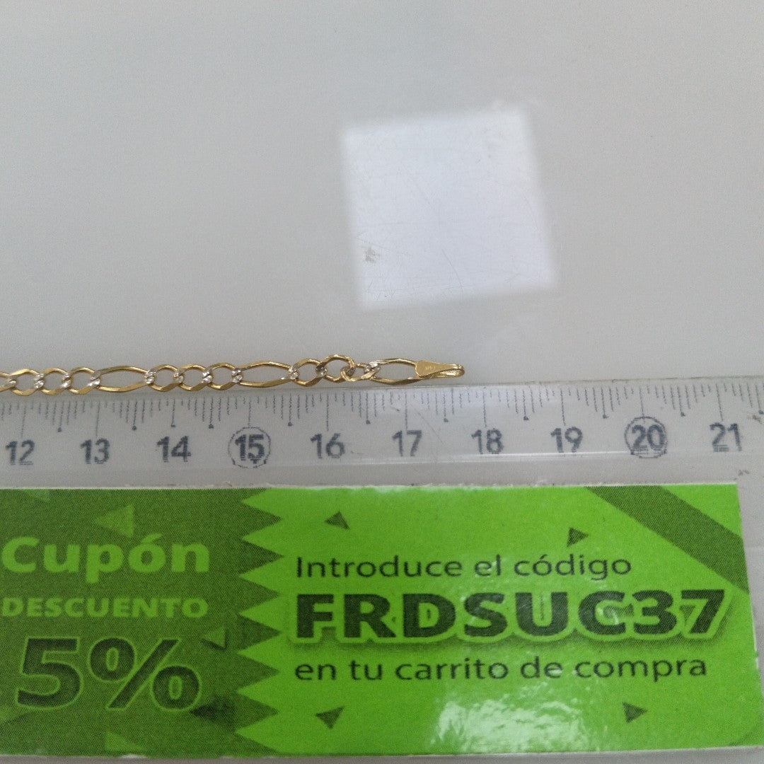 PULSERA 3X1 DIAMANTADA 14K 18 CM 2.7 GR (NUEVO)