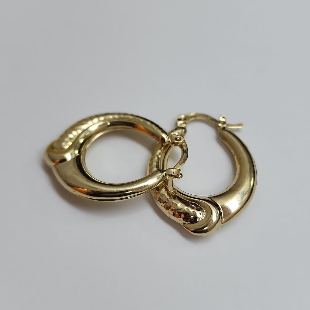 ARETES ARRACADAS ENTRELAZADAS 14K 2.6 GR (NUEVO)