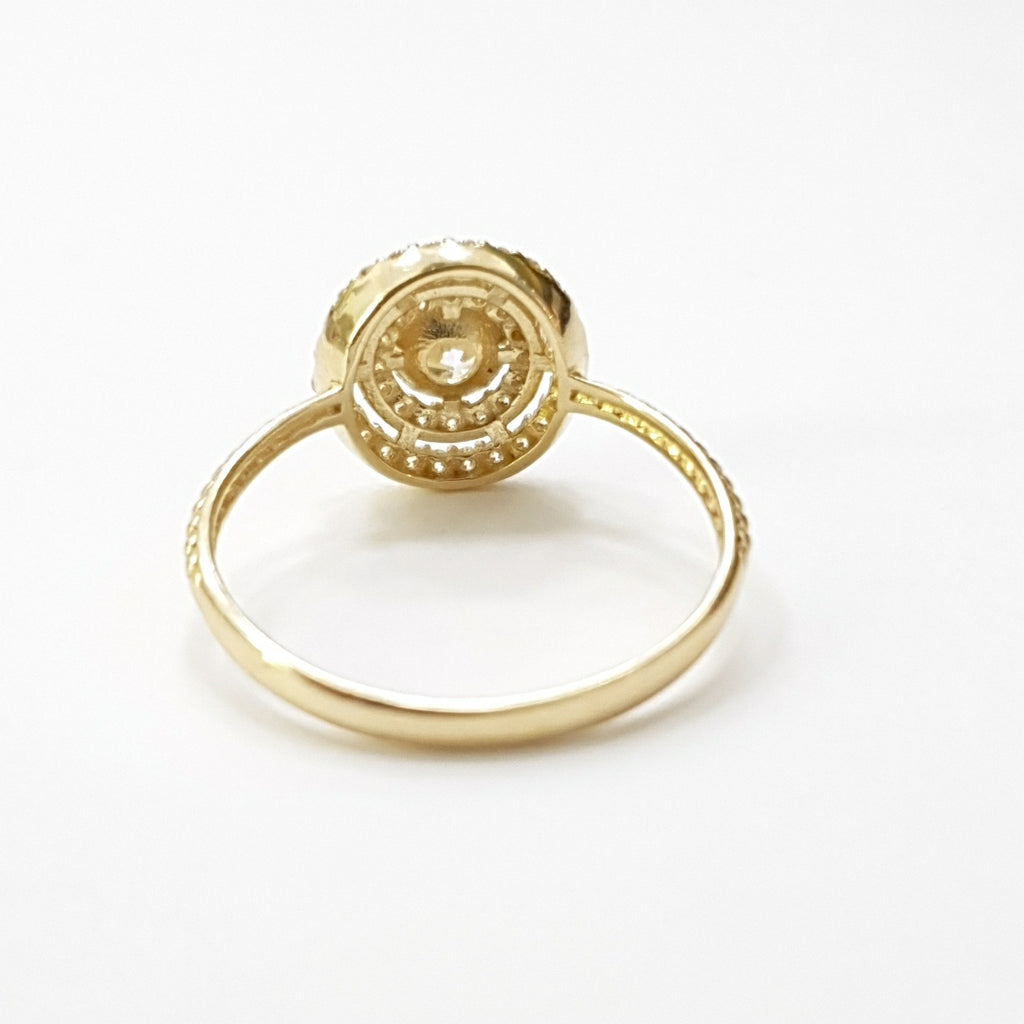 ANILLO ANILLITO C CIRCONIAS 14K 8 TALLA 1.8 GR (NUEVO)