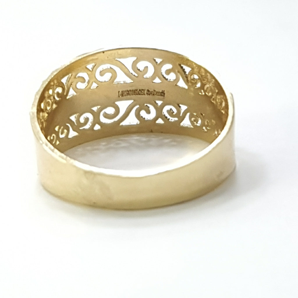 ANILLOS TIPO FILIGRANA 14K TALLA 8.5 3 GR (NUEVO)