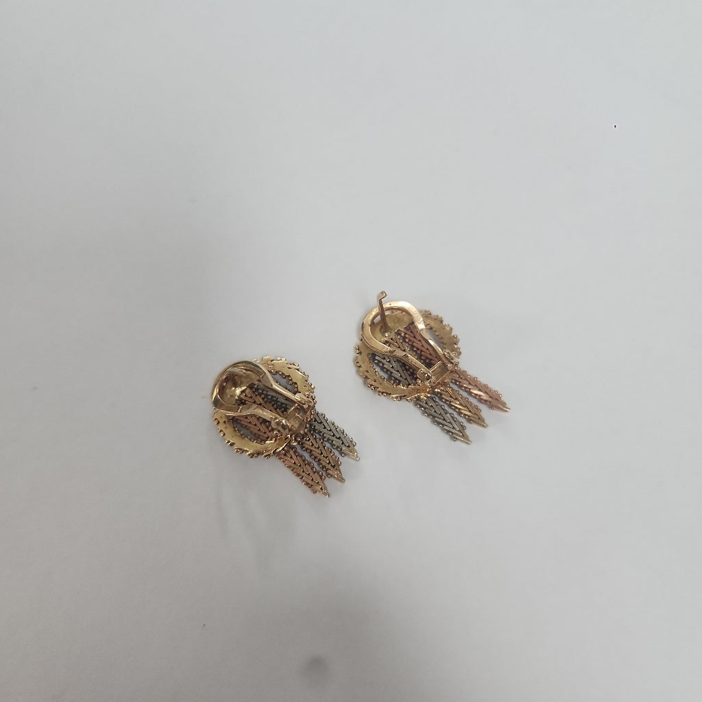 ARETES PAR ORO COMBINADO 14 K 9 GRMS (SEMINUEVO)