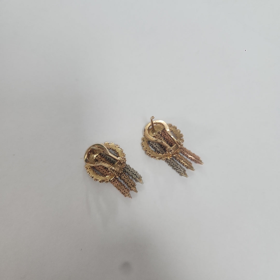 ARETES PAR ORO COMBINADO 14 K 9 GRMS (SEMINUEVO)