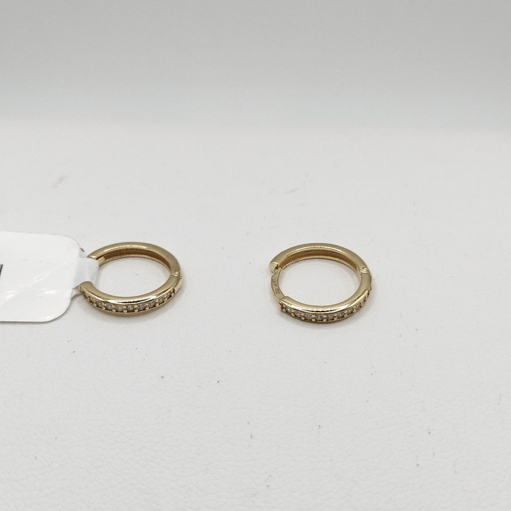 ARETES HUGGIES C CIRCONIA 14K 1.6 GR (NUEVO)