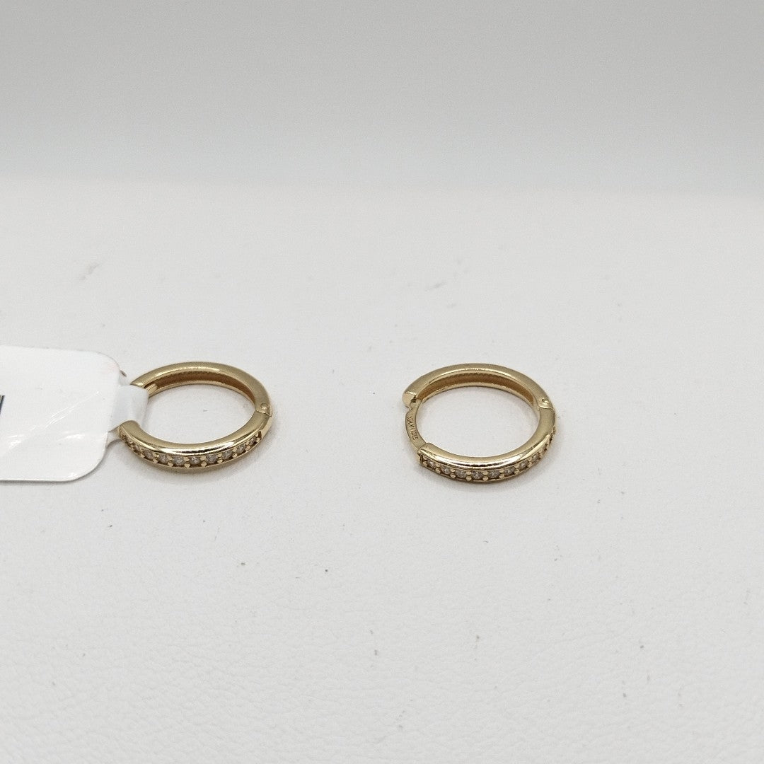 ARETES HUGGIES C CIRCONIA 14K 1.6 GR (NUEVO)