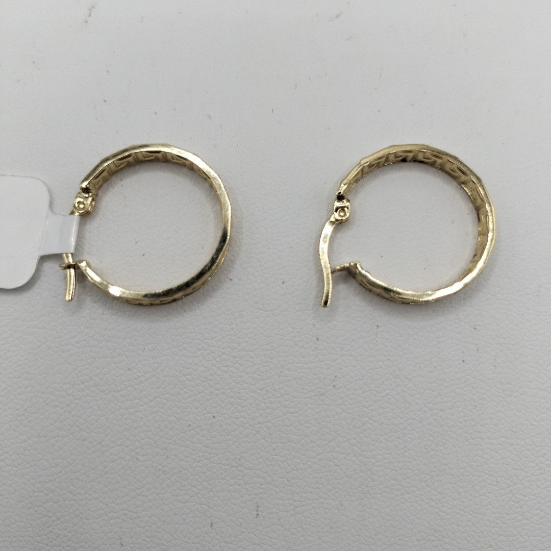 ARETES ARRACADA CON GRECAS 14K 2 GR (NUEVO)