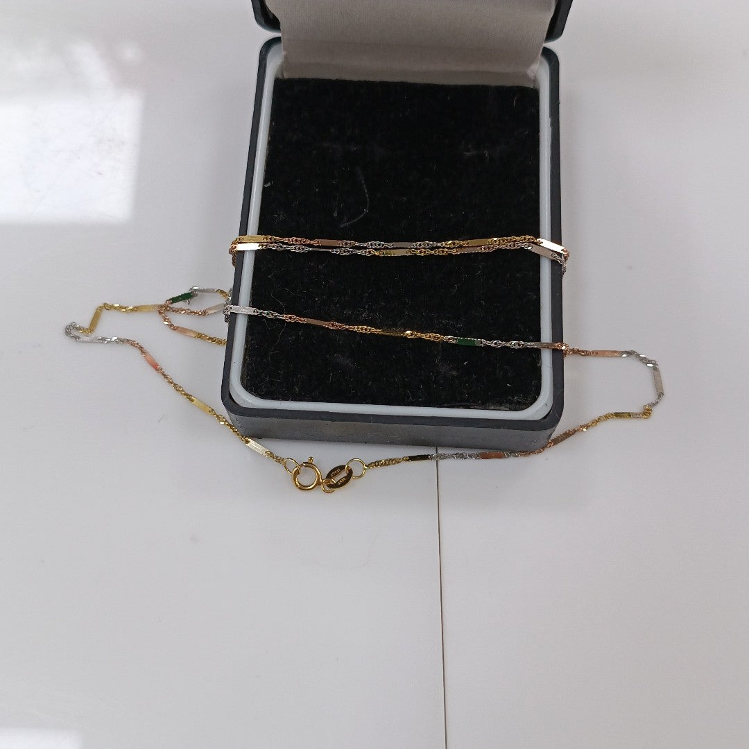 CADENA ORO, ORO COMBINADO 10 K 1.6 GRMS (SEMINUEVO)