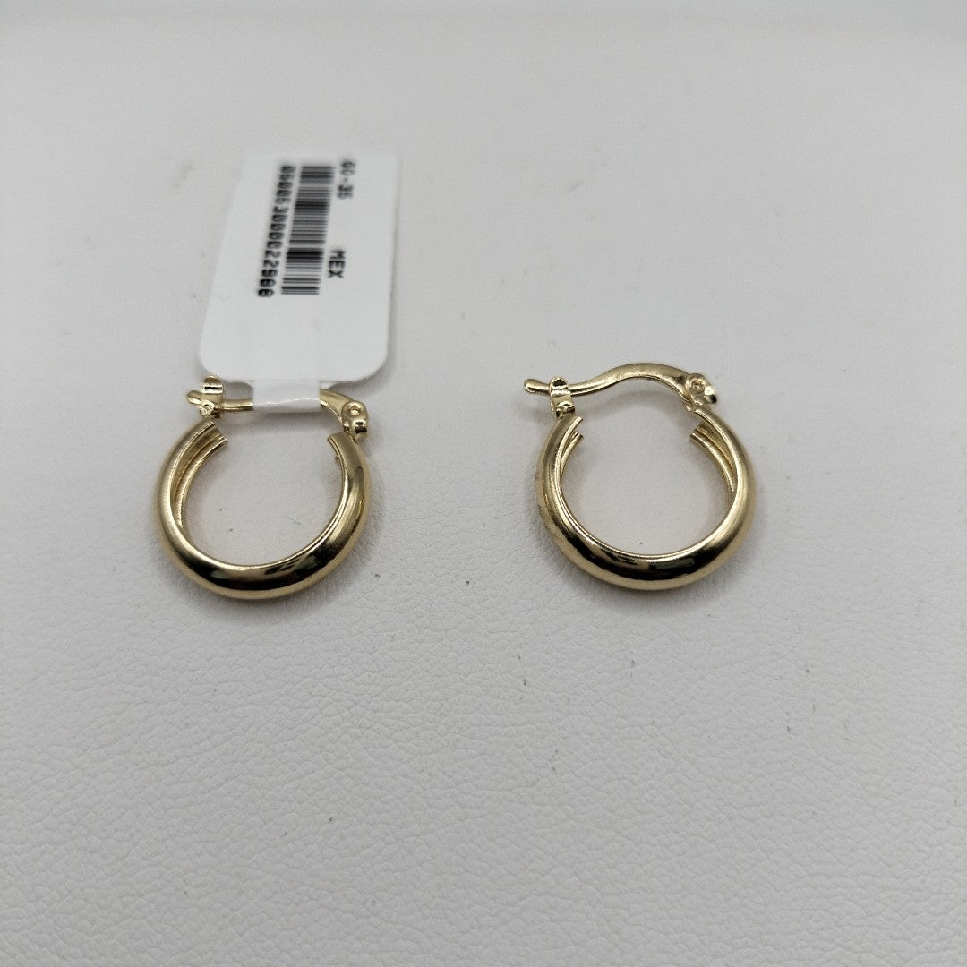 ARETES TEJIDO ARRACADAS LISAS 14K 2.1 GR (NUEVO)