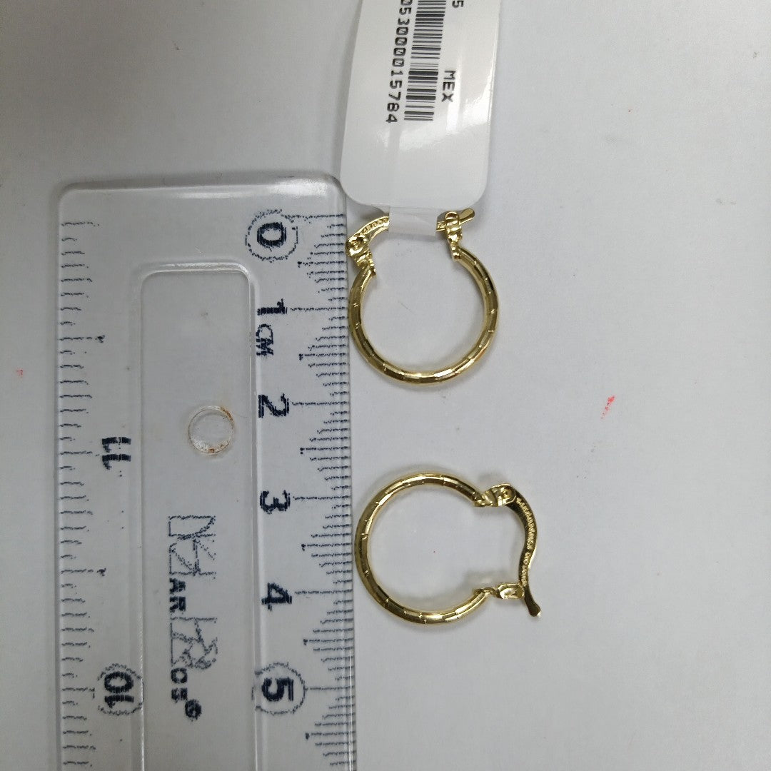 ARETES ARRACADAS ESTRIADAS 14K 1.4 GR (NUEVO)