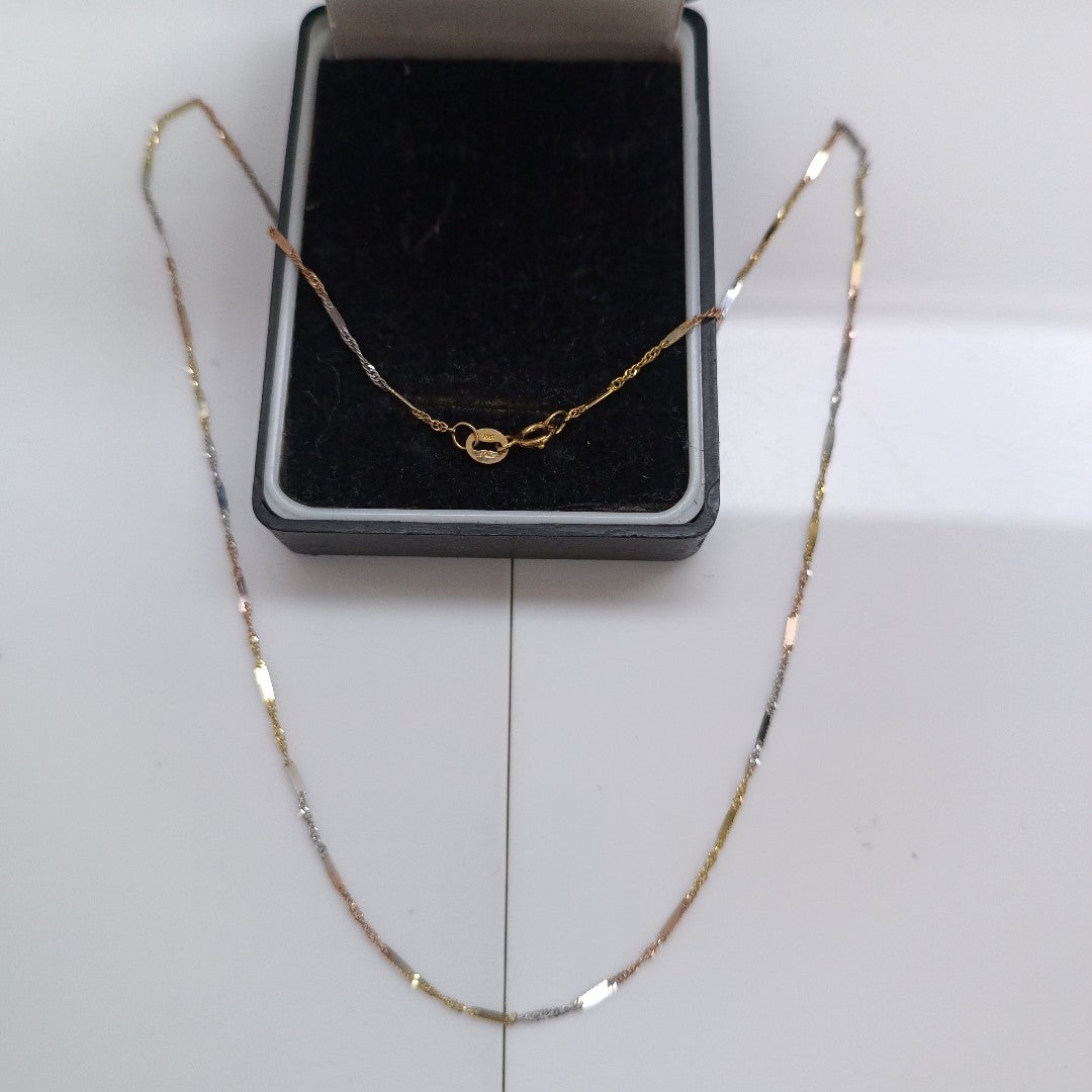 CADENA ORO, ORO COMBINADO 10 K 1.5 GRMS (SEMINUEVO)