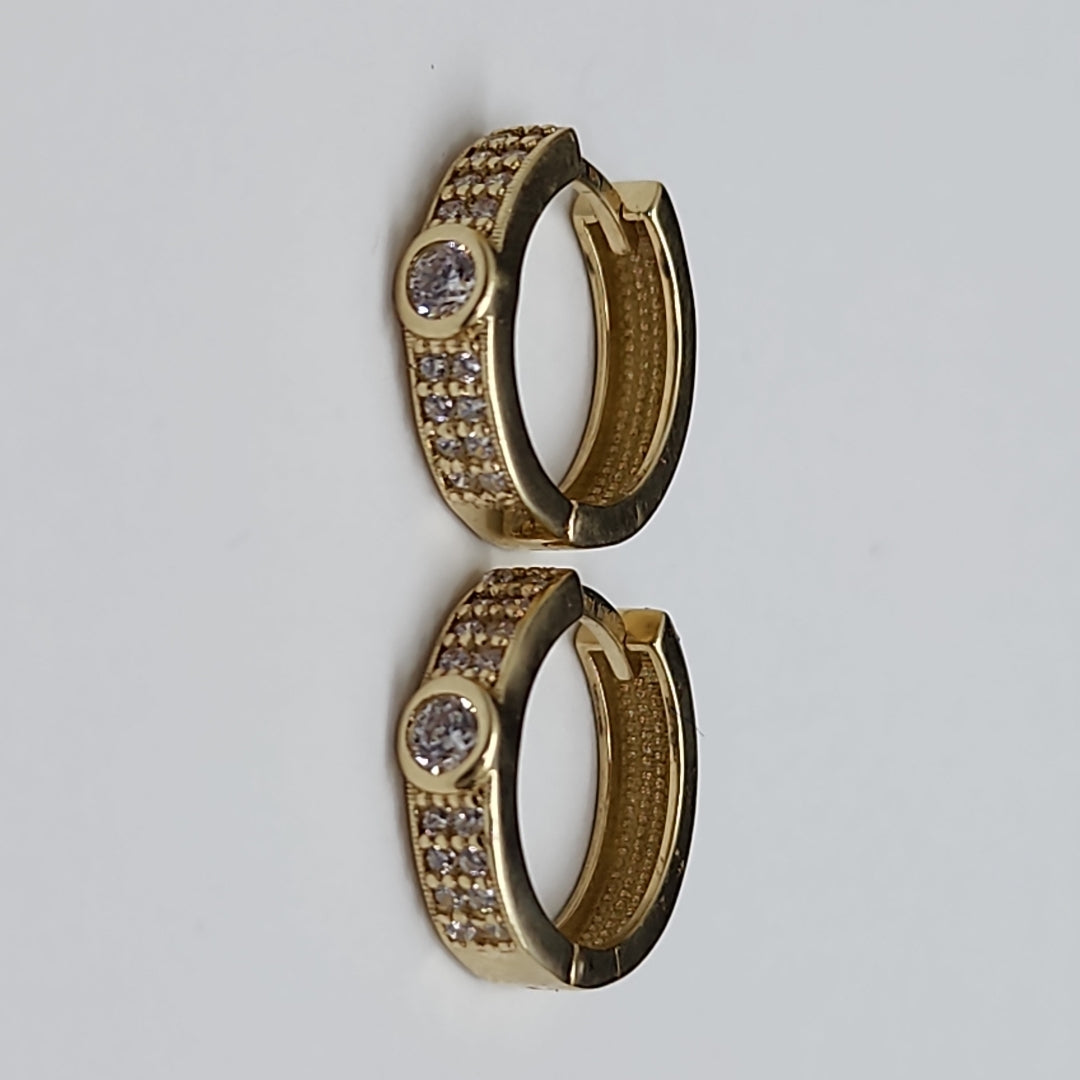 ARETES ARRACADAS C CIRCONIAS 10K 2.6 GR (NUEVO)